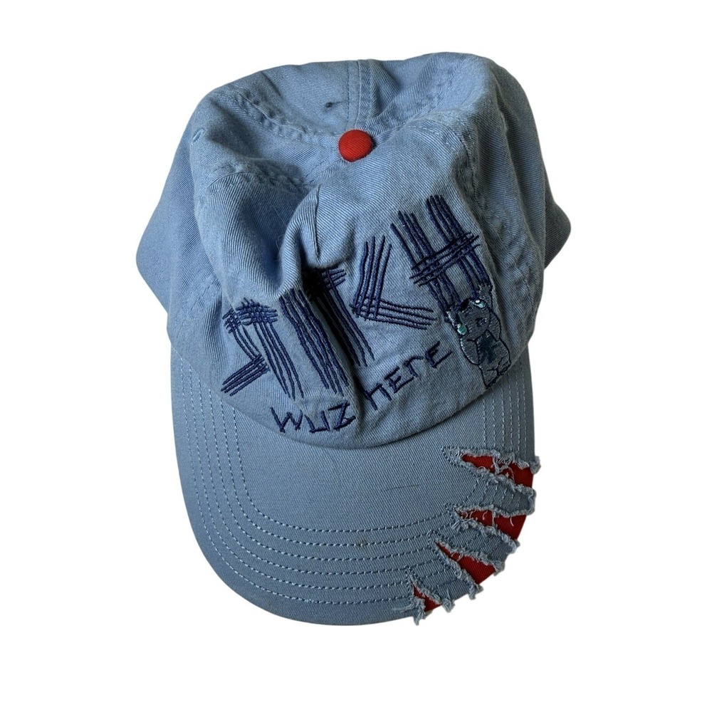 Disney Parks Stitch‎ Wuz Here Distressed Claw Mark Youth  Adjustable Hat Cap